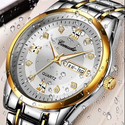 Men Watches High Quality Luxury Man Quartz Wristwatch Waterproof Luminous Date Week Men Watches Stainless Steel Male