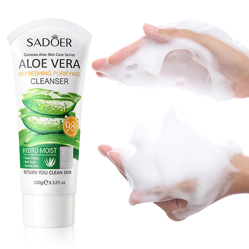 Aloe Vera Cleanser Skin Care Cleaner Shrink Pore Deep Cleaning Care Skin Rejuvenation moisturizing Face Wash Oil Control 100g