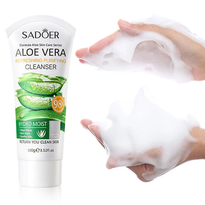 Aloe Vera Cleanser Skin Care Cleaner Shrink Pore Deep Cleaning Care Skin Rejuvenation moisturizing Face Wash Oil Control 100g