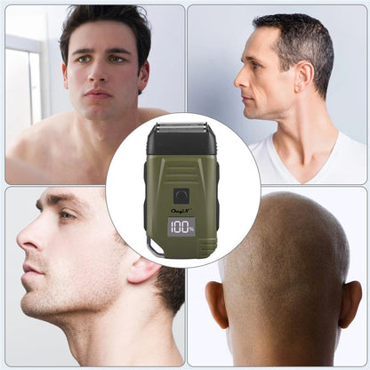 Electric Razor For Men Portable Cordless Men Reciprocating Razor Beard Hair Trimmer Professional Rechargeable Electric Shaver 2 Floating Shaver Head LCD Display Shaving Machine