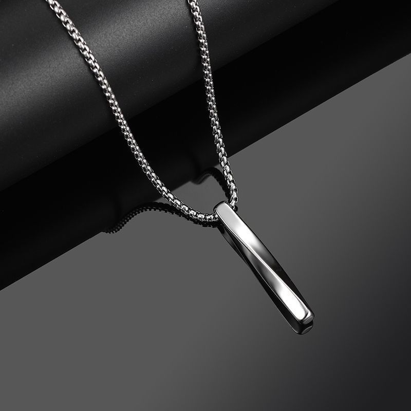 Spiral long necklace men and women trend ins simple personality hip-hop men's pendant boys pendant titanium steel cool jewelry