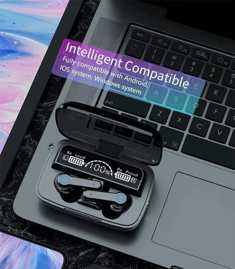 RichRipple M19 TWS Wireless Earphone Bluetooth Headphones 65ms Low Latency Earphones Wireless Headset LED Display