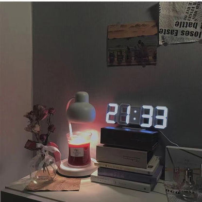 Intelligent 3D Digital Clock Alarm Clocks LED USB Interface Wall Clock Temperature clock