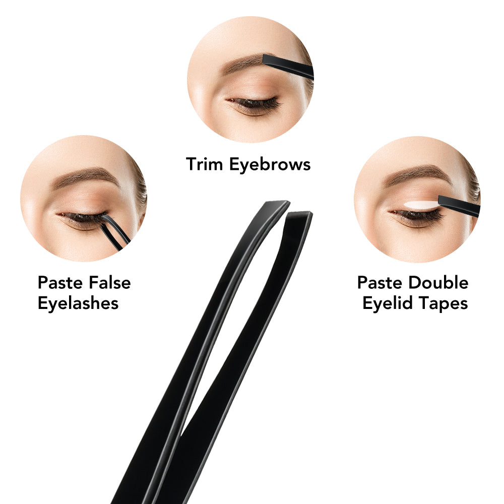 12PCS Black Eyebrows trimmer Eyebrow Trimming Scissors Stainless Steel Tweezers Eyebrow Scraping Eyebrow Comb Razor Eyebrow Clip Makeup Tools Sets