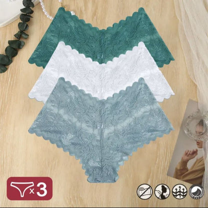 3Pcs/Set Women Lace Boyshorts Underpants Low Rise Panties Ladies Fashion Floral Lace Underwear Girls Panty Intimates