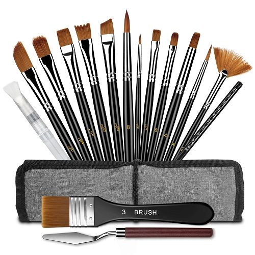 Paint Brushes Set, LEDream 18pcs Wooden Handles Artist Brushes with Art Brush Case for Oil Painting