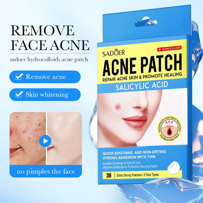 36 Patch Acne Patch Facial Acne Patch Strong Adhesive SADOER Day and Night Facial Invisible Acne Cleansing Repair Water Colloid Acne Removing Patch
