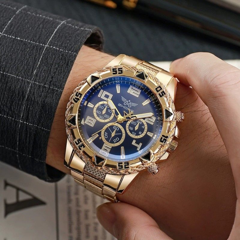 2Pcs/Set Fashion Watch Necklace Set Men Watches Men's Watches Quartz Business Watches Male Wrist Watch Men Necklace Jewelry