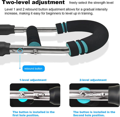 Twister Arm Trainer, Adjustable Twister Arm Chest Exerciser for Men & Women,Adjustable Spring Workout Bar Detachable Power Twister Home Fitness Equipment for Enhancing Upper Body Muscle