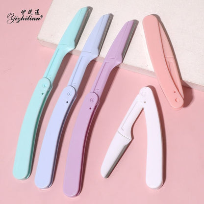 3PCS Folding eyebrow trimmer, stainless steel blade, eyebrow scraper with protective net, macro eyebrow trimmer, eyebrow trimmer