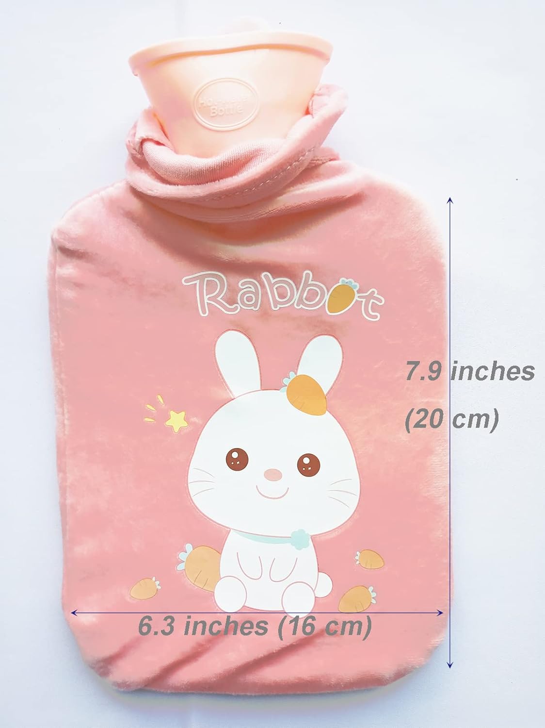 Cute Hot Water Bottles, 1L (34oz) Durable Large Hot Water Bag with Cartoon Plush Cover for Hot and Cold Compress Hand Feet Warmer Thickened Hand Warmer for Neck and Shoulder