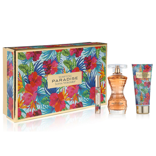 Sofia Vergara Tempting Paradise EDP 3 Piece Gift Set with BL & Roll On