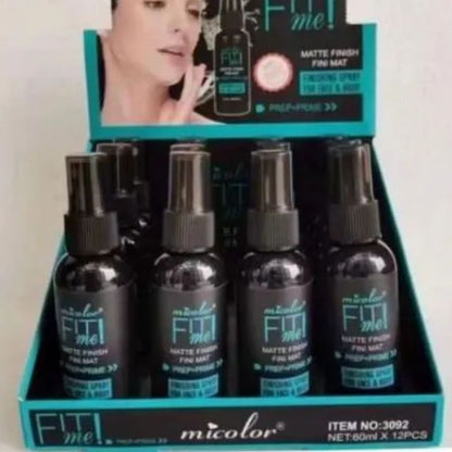 Micolor 4PCs Fit Me Matte Poreless Powder + Liquid Foundation + Primer + Finish Spray Fixer