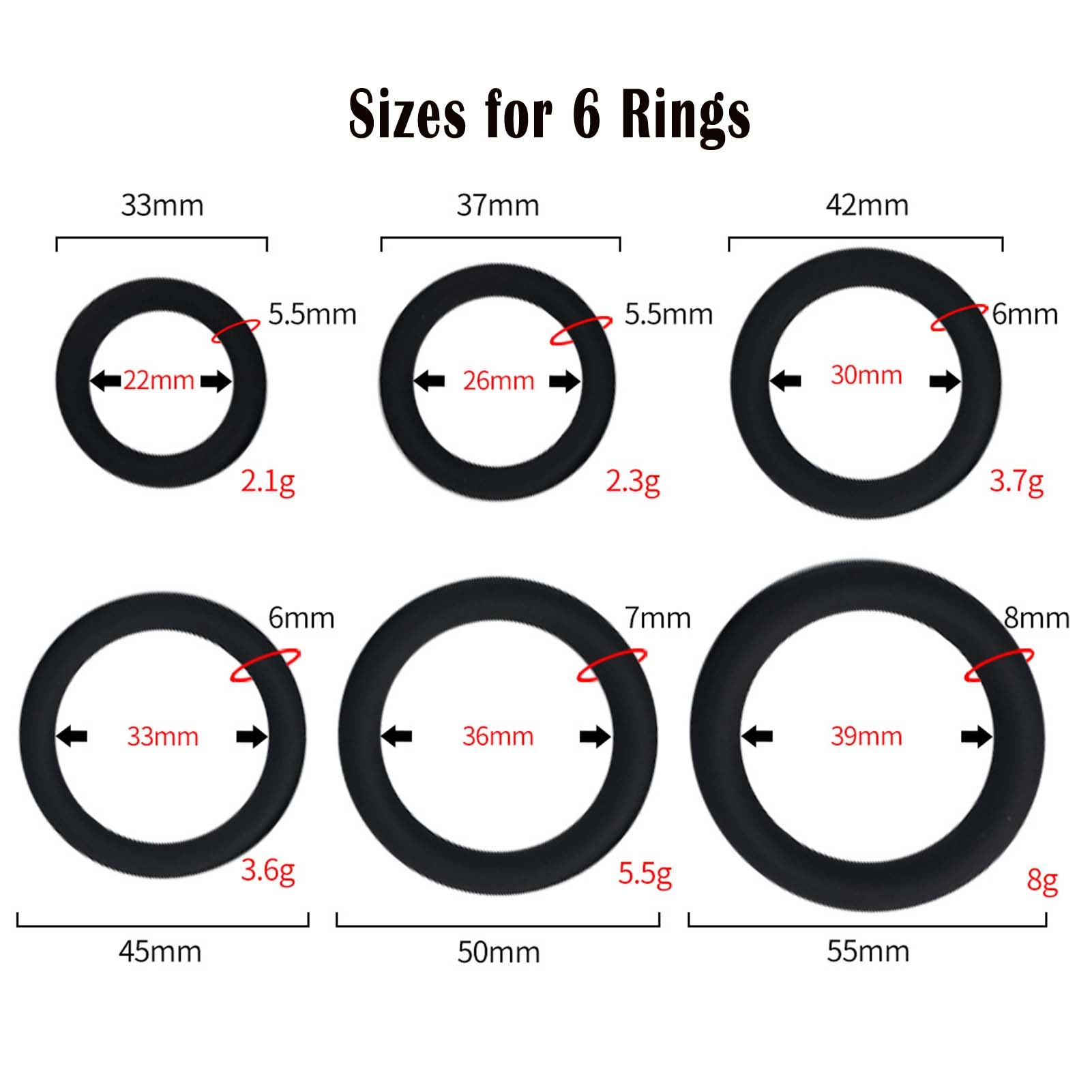 7pcs Pack Elastic Cock Ring Testicle Restraint Sexual Pleasure Erection Enhanced Silicone Penis Rings Prolonged Intercourse Long Lasting Stronger Ultra Soft Stretch Adult Sex Toy for Men Couples