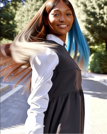 Synthetic Fiber Clip-in Underlight Extensions | Damage-Free Gradient Hair & Social-Ready Style (Church Ready, Smoky Blue Gradient, 20 Inch, Lightweight, Daily/Professional Use)