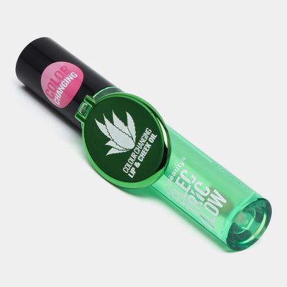 Electric Glow Colour Changing Lip & Cheek Oil with Mirror featuring Aloe Vera Magic Kiss Beauty Makeup Hydrating Plumping Lip Gloss Coat For Cute Makeup Lipsticks Clear Serum Fruit Lip Balm Oils