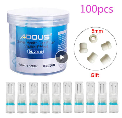 100pcs Disposable Cigarette Holder Healthy Disposable Smoking Filter Pipe Tobacco Cigarettes Reduce Tar Filter Holders