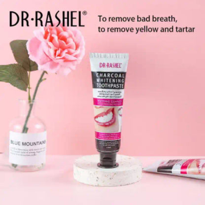 Dr. Rashel Charcoal Whitening Toothpaste Remove Stains Fresh Breath Smoke Coffee Tea Stains Teeth Brightening Complexion