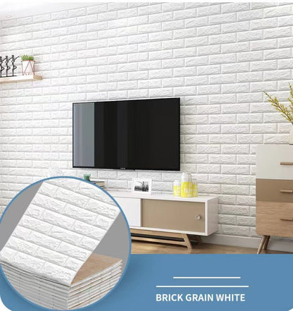 5pcs 70cm*77cm Self Adhesive Foam Wallpaper DIY 3D Wall Panel Living Room Brick Stickers Bedroom Kids Room Brick Papers Home Wall Decor
