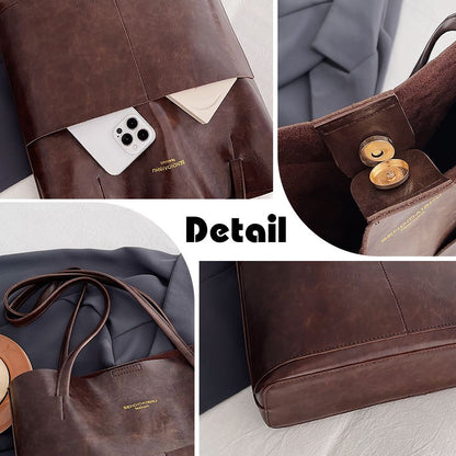 2 In 1 Ladies Classic Handbag Cross-body Bag Set High Quality PU Bags - Brown 2 In 1 Ladies Classic Handbag Cross-body Bag Set High Quality PU Bags - Brown