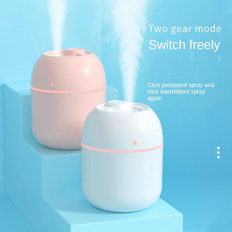 Portable Water Drop Humidifier USB Desktop Indoor Air Atomization Humidifier Household Mute Large Spray Humidifier 220ML Diffuser LED Lamp Diffuser Car Purifier LED Night Light