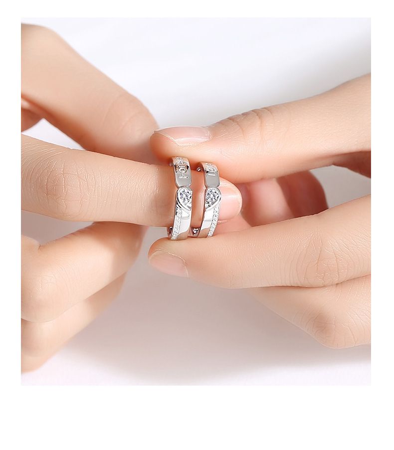 Rings 2PCS Couple rings set for men and women ladies adjustable rings jewelry rings wedding in jewellery adjustable rings Diamond style Fashionable exquisite