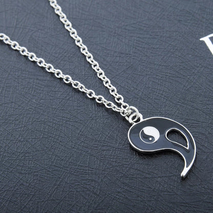 Couple Jewelry Yin Yang Broken Necklaces Best Friend Pendant 2 Charms Best Friends Necklace