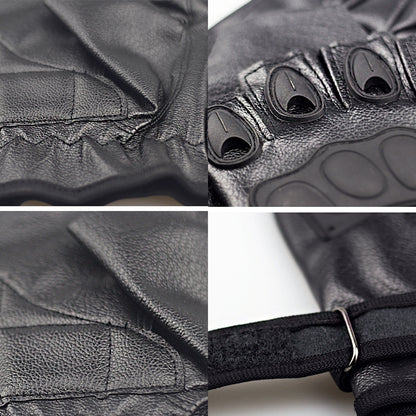 Gloves & Mittens Gloves & Mittens Black PU Leather Fingerless Gloves Solid Female Half Finger Racing Moto black one size