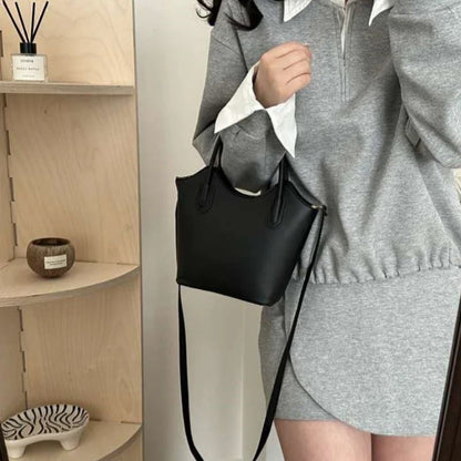 Mateamoda Minimalist Faux Leather Tote Bag Crossbody Bag Underarm Handbag