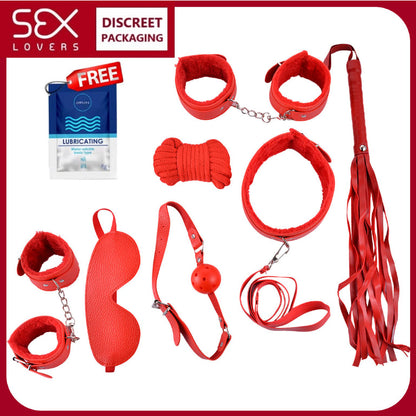 50 Shades of Grey Bondage Set Adult Sex Toys Game Bondage Restraints Adult Sex Toys PU Leather Fetish Set Role Play Bed Game for Women Men Couples