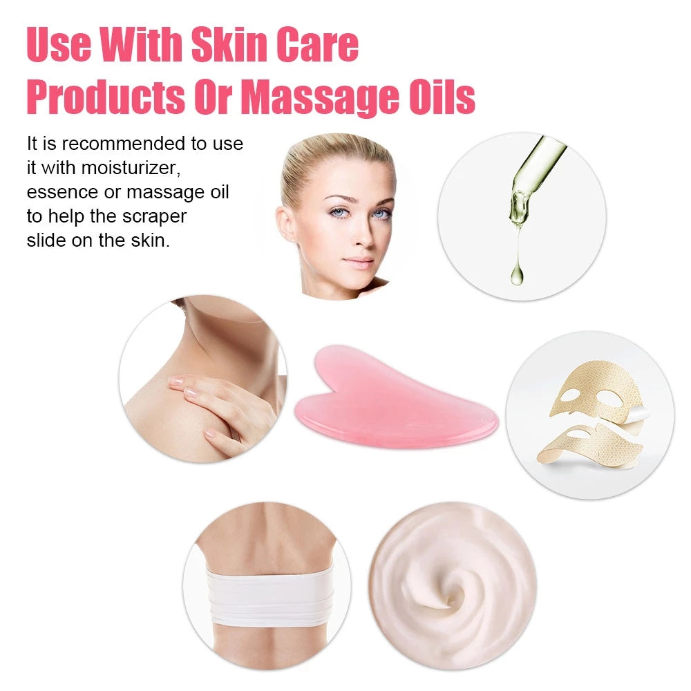 Pink Roller Massager Resin Guasha Scraping Board Facial Skin Care guasha massage for face Scraper SPA Massager Acupuncture Tools