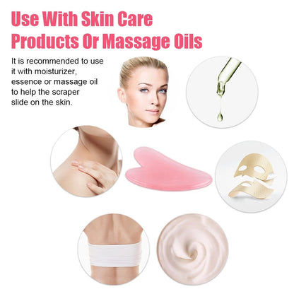 Pink Roller Massager Resin Guasha Scraping Board Facial Skin Care guasha massage for face Scraper SPA Massager Acupuncture Tools