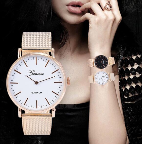 Geneva Lady Watch Women Watches Ladies Watches Girl Wristwatch Luxury Stainless Steel Retro Wrist Watch Female Quartz Watches Valentine's Day Christmas New Year Girl Friend Wife Gift