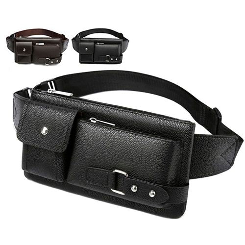 Fashion Waist Bag Fanny Pack Crossbody Pouch Waist Bag For Men Women Shoulder Bags Adjustable Shoulder Strap Fanny Pack Purse Large Phone Belt Bag PU Leather Outdoor Travel Phone Bag Zipper Closure