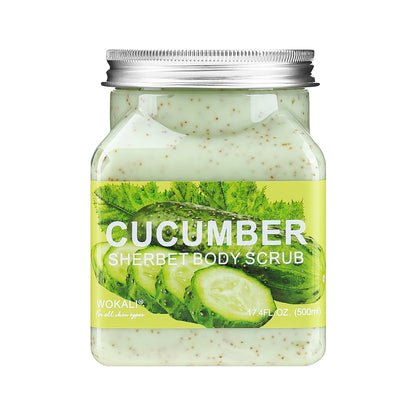 Wokali Cucumber Sherbet Body Scrub, 500ml Exfoliating Smoothen Skin