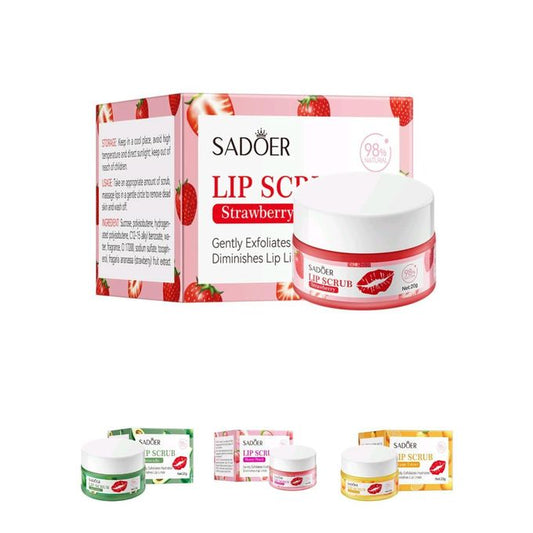 STRAWBERRY LIP SCRUB 20G/GENTLY EXFOLIATES,HYDRATS AND DIMINISHES LIP LINES