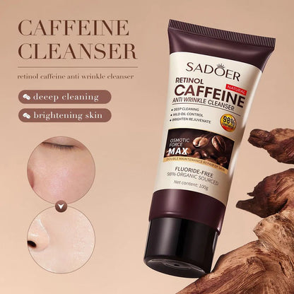 2 Pieces Sadoer Anti Aging Retinol Caffeine Face Wash + Skin Tightening Anti Wrinkles Essence, Facial Cleanser + Essence, Can add Vitamin C, the Duo Guarantee Anti Wrinkles, Anti Aging, Fade Fine Line