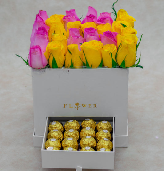 Sublime Flower Box With Ferrero Rocher Chocolates