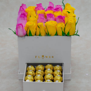 Sublime Flower Box With Ferrero Rocher Chocolates