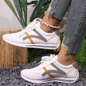 ASSKLO Sneakers Women Large Size New Sports Shoes Women's Small White Shoes Fashion Comfort Sneakers Lightweight Casual Running Shoes trendy shoes tennis shoe ladies shoes leather upper White Red Grey