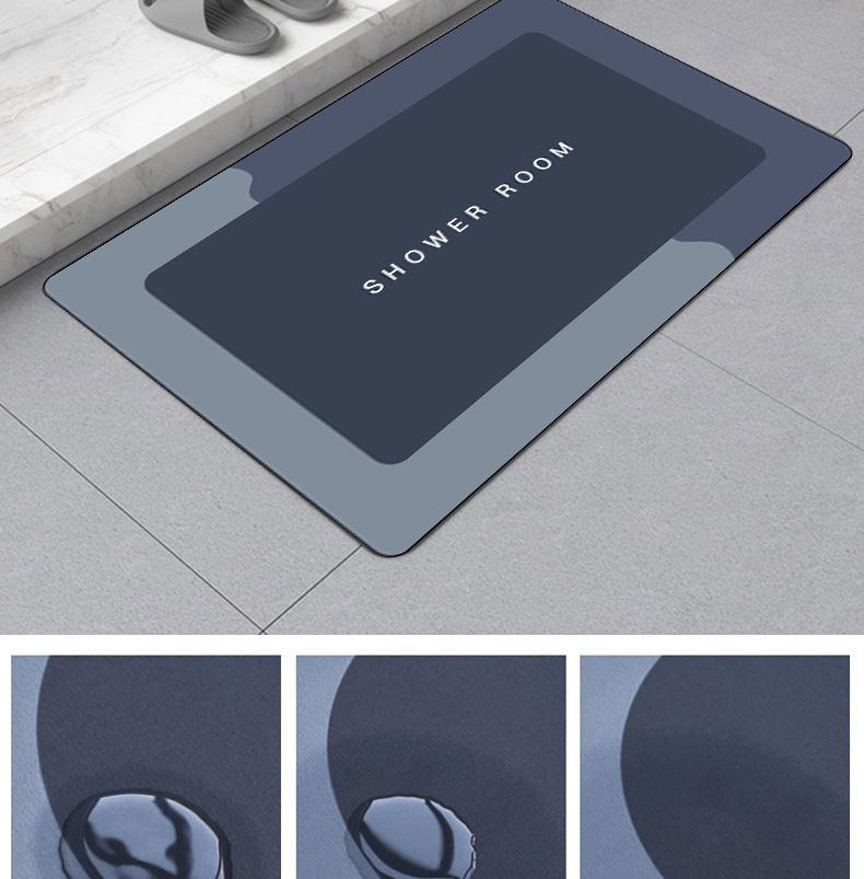 2PCSBathroom non slip floor mat, entrance foyer absorbent floor mat, cross-border household bathroom printed foot mat