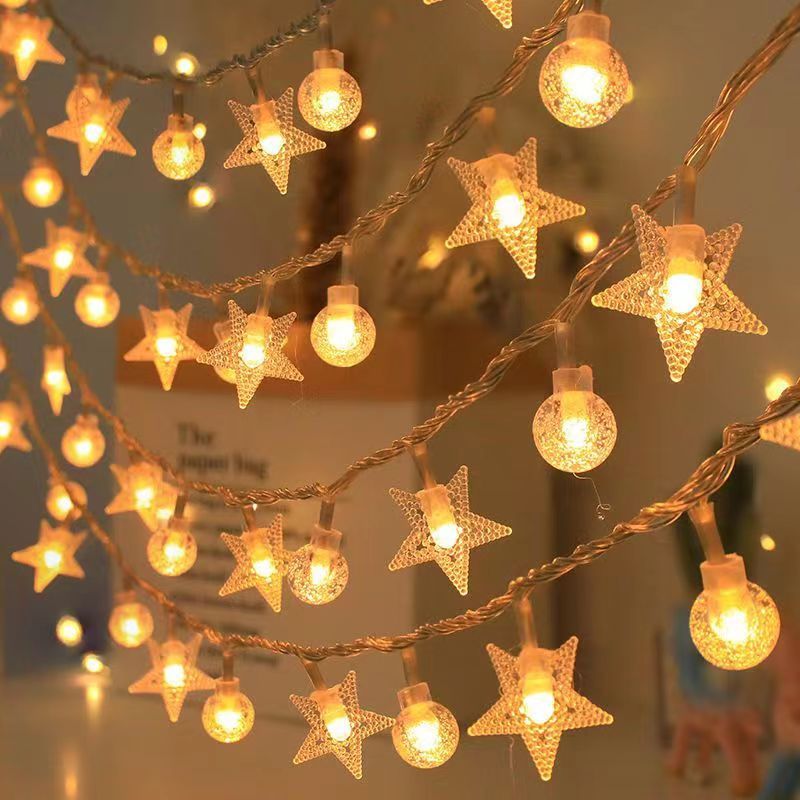3M LED Light Crystal Ball Star Lights Outdoor Garden Camping Light String 20 LED Lights Garland Light Led String Lights Ramadan Decorations Christmas Festive Atmosphere Lights