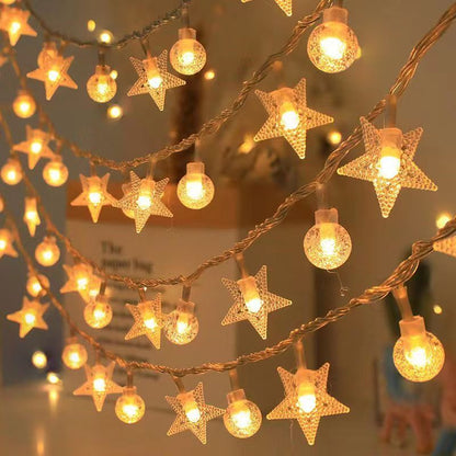 3M LED Light Crystal Ball Star Lights Outdoor Garden Camping Light String 20 LED Lights Garland Light Led String Lights Ramadan Decorations Christmas Festive Atmosphere Lights