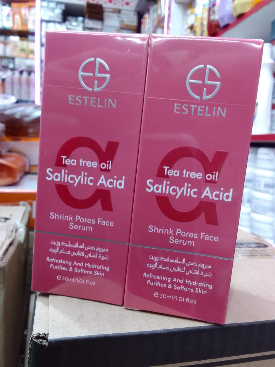 2 Packs Estelin Tea Tree Oil & Salicylic Acid Serum 30ml X 2 Control Excessive Oil Clears Clogged Pores Refreshing And Hydrating Purifies And Softens Skin Face Serum