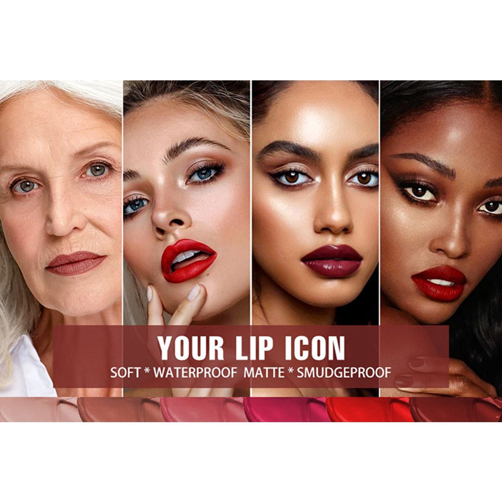 Non stick matte lip gloss set, long-lasting lip dye, cross-border makeup, lip gloss, matte lipstick, soft matte lip gloss