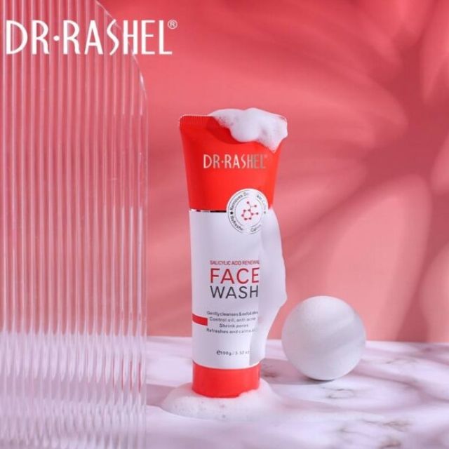 Dr. Rashel Salicylic Acid Renewal Face Wash Gently cleanses and exfoliates Controls oil Anti-acne Shrinks pores Refreshes and calms facial skin