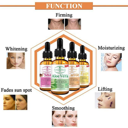 Aichun Beauty Snail 99% Vitamin E + Collagen Face Serum - Anti Wrinkle, Whitening, Moisturizing, Repair, Firming Skin Care