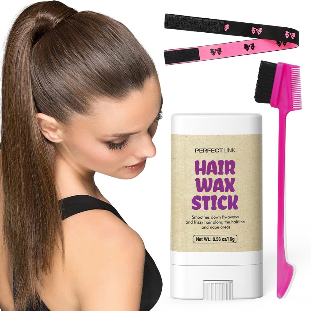 4Pcs/set 100g Peach Wax 75g Wax Stick Headband Brush Combination OEM Brand Hair Wax Stick Hair Wax Strip Hair Styling Hair Wax Long-lasting Hold Styling Combination