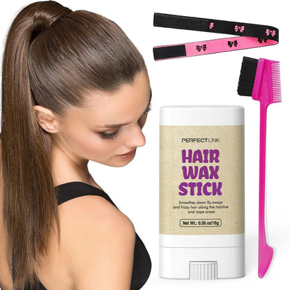 4Pcs/set 100g Peach Wax 75g Wax Stick Headband Brush Combination OEM Brand Hair Wax Stick Hair Wax Strip Hair Styling Hair Wax Long-lasting Hold Styling Combination