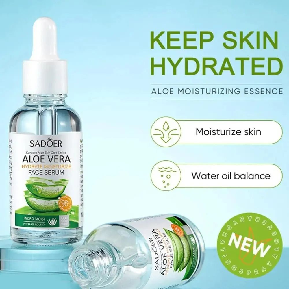 Sadoer 2 In 1 Aloe Vera Set Sadoer Skin Care Set Aloe Vera Face Cleanser + Face Serum Hydrating Moisturizing Essence Lighten Dark Spots Set